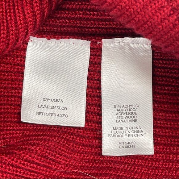 Jones New York Signature Cardigan Sweater Coat Red Toggle Wool Blend Women's M - Picture 5 of 8